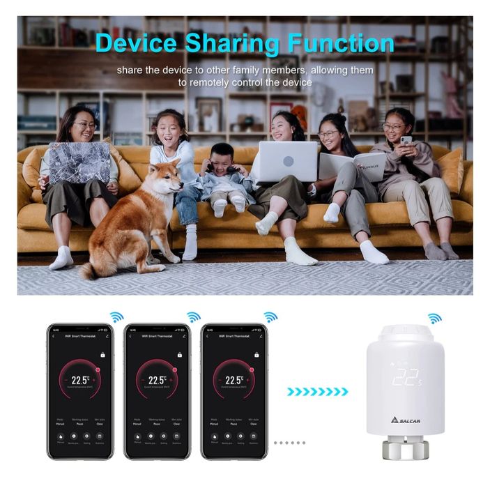 Set 3x cap termostatic Salcar pentru radiator, Wi-Fi, Universal