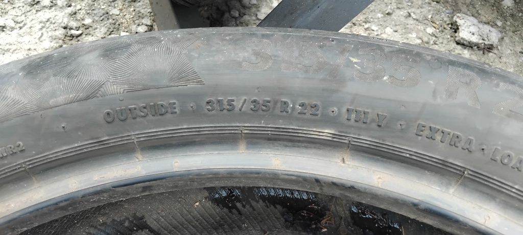 Гуми 315 35 22 Континентал Continental 2 броя. Нов внос. Не са нови.