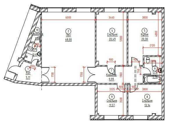 5-комнатная в ЖК «Dream House» (кадастр бор) ID: 2704