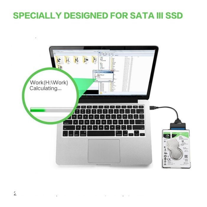 Cablu adaptor USB-C Type C 3.1 la SATA 22 pini (7+15 pini) SSD si HDD