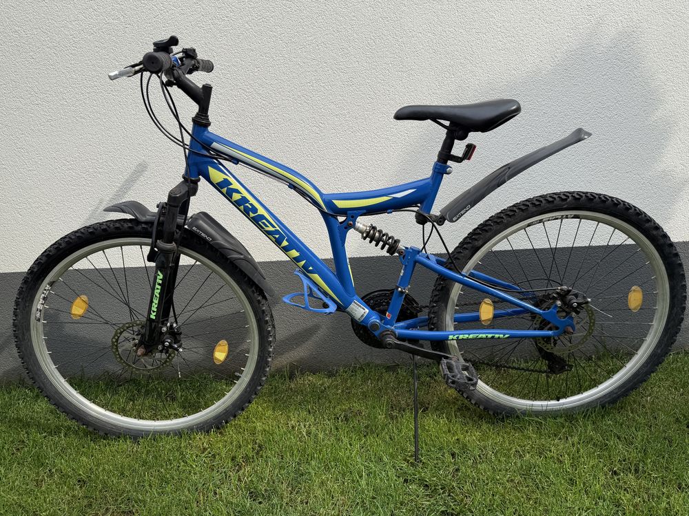 Vand bicicleta MTB Kreativ 26 inch full suspension, albastra