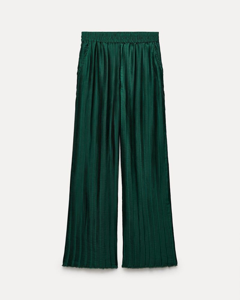 Costum set Zara bluza si pantaloni verde smarald