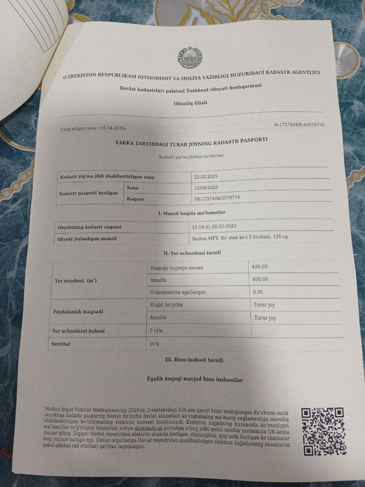 DSK hududida hovli uy sotiladi