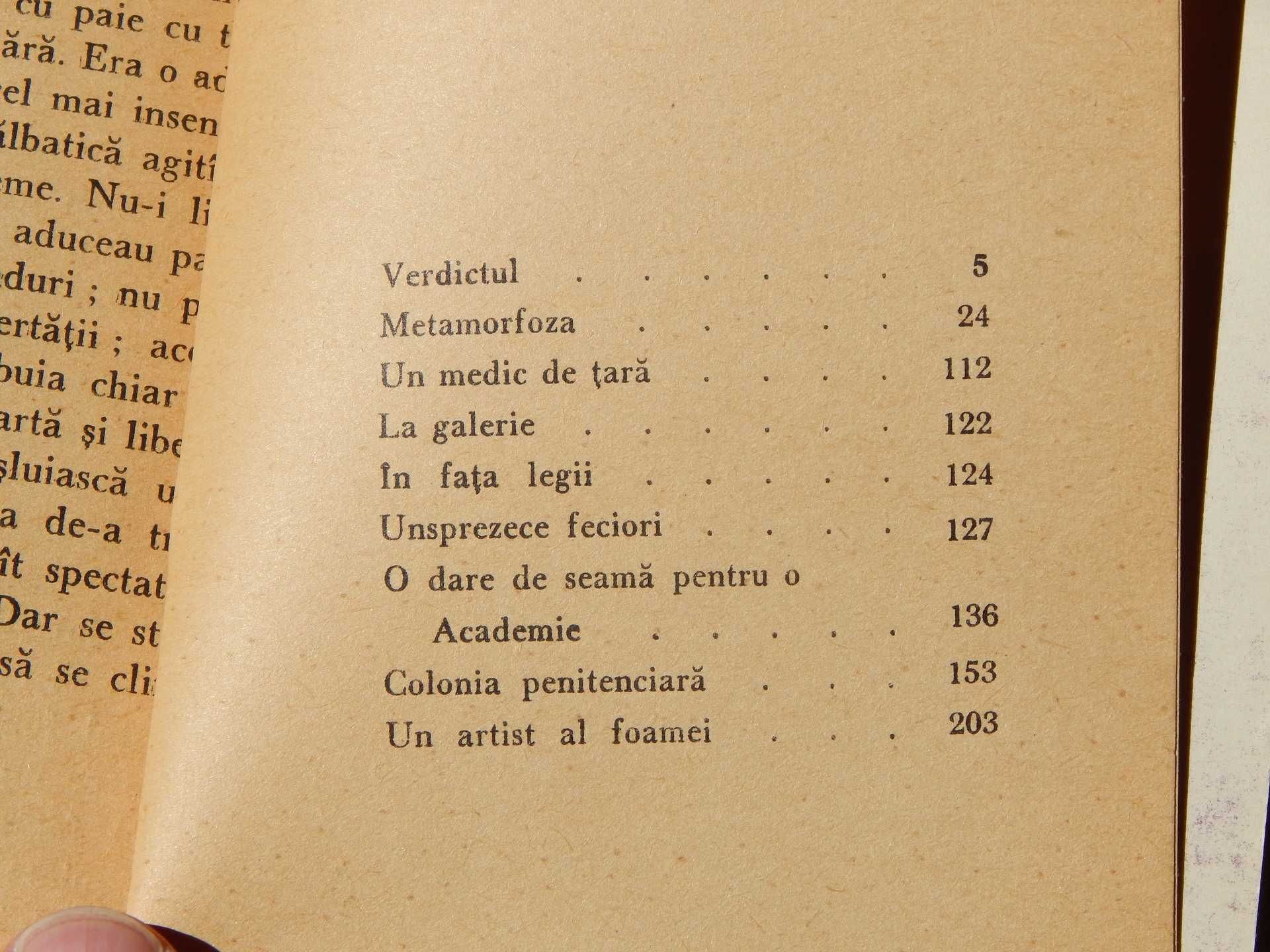 Verdictul Franz Kafka Colectia Meridiane Editura pt. Literatura 1969