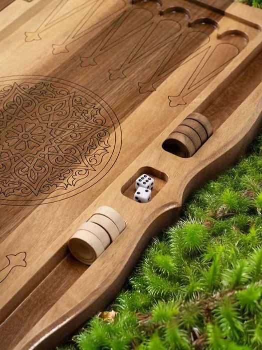 Нарды резные "Восточный узор 3" из ореха (Армения)