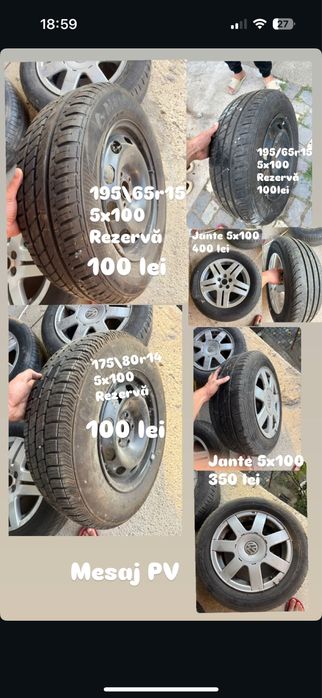 Vand 3 rezerve plus 2 set jante 5x100