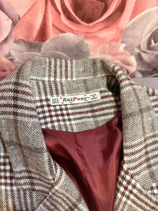 Пиджак теплый в клетку