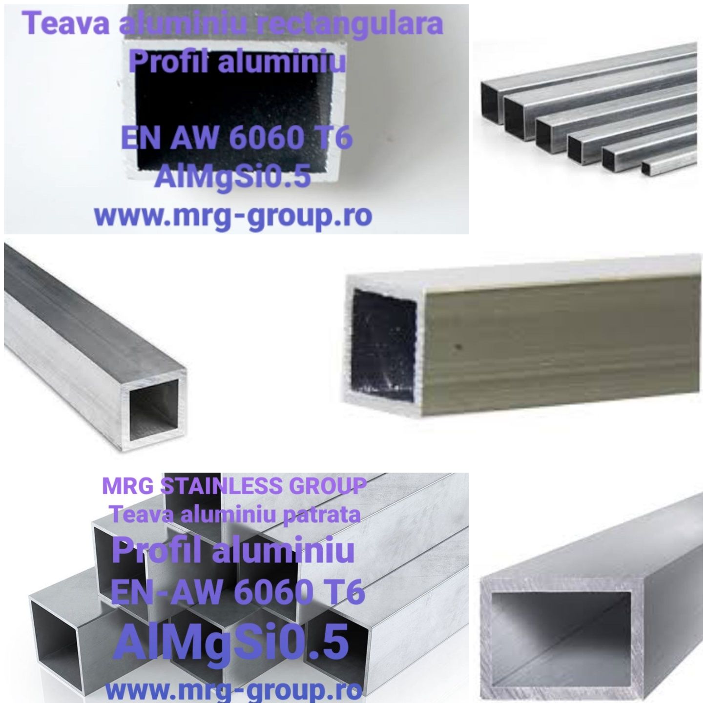 Teava aluminiu rectangulara 100x20x1.6 100x20x2 teava alama inox cupru