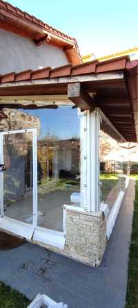 Prelate închidere terase , sisteme protecție cu folie transparentă