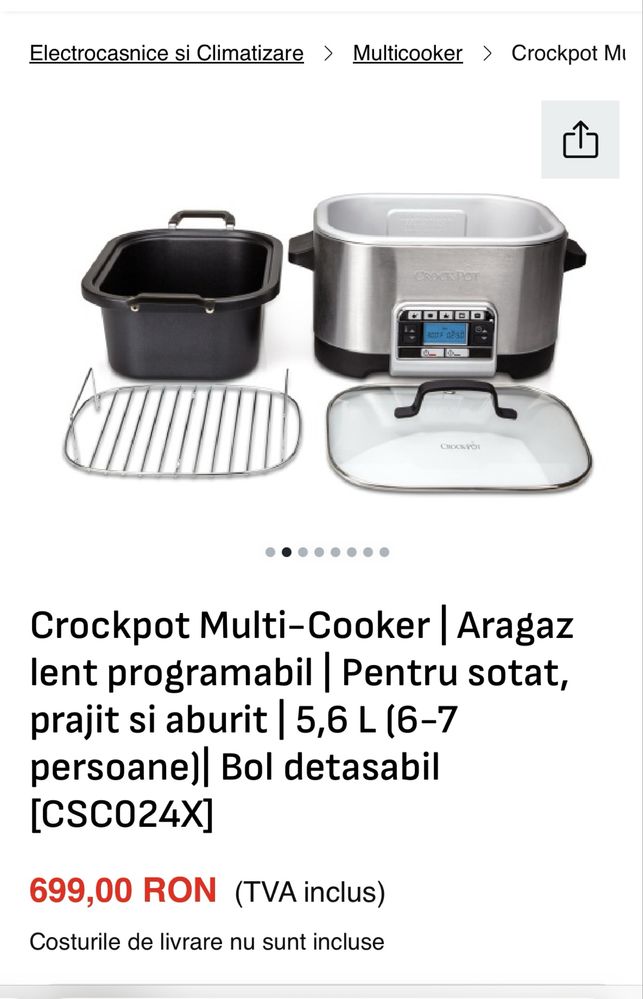 Vand 2 bucati- multicooker 5 in 1 Crockpot