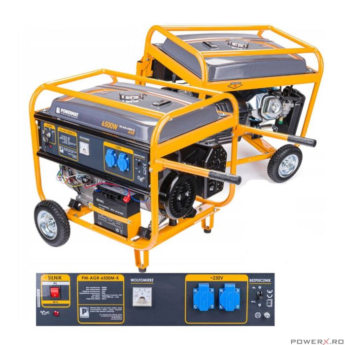 Generator curent electric 6500 W, 6.5 KW, 220 V, motor 15cp,