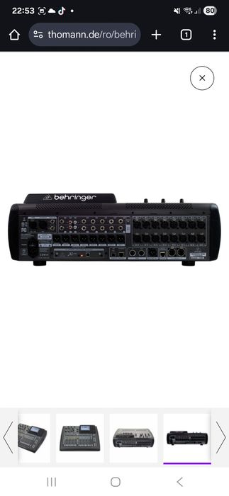 Behringer x32 compact și case Thon