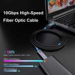 Cablu fibră optică USB C la USB C 10M, 10Gbps USB 3.2