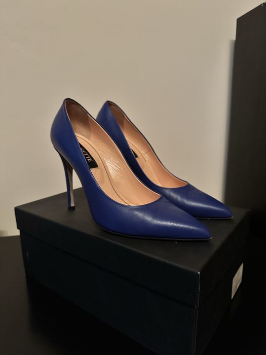 Pantofi musette albastri  din piele marimea 37