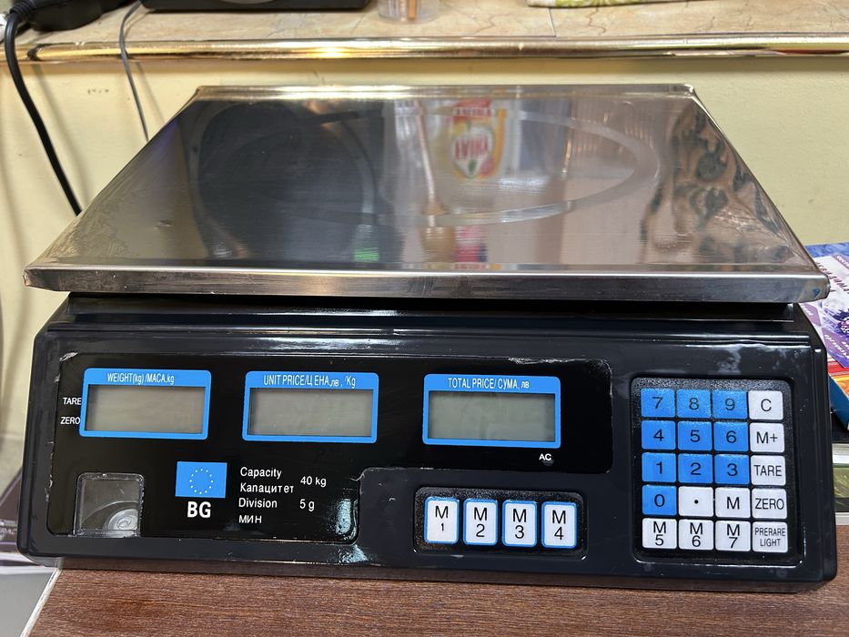 Електронен кантар. Електронна везна до 40 кг с плот от инокс