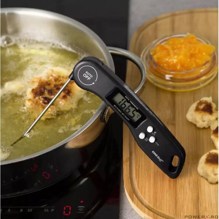 Termometru electronic de bucatarie, negru, KingHoff