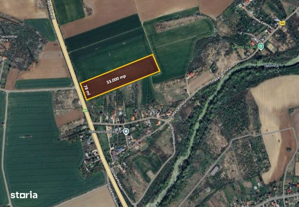 Teren 33,000 mp - Ciolpani cu deschidere directa la DN1