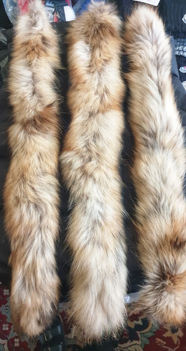 дамска яка за качулка подвижна 100%естествен косъм лъскав здрав лисица