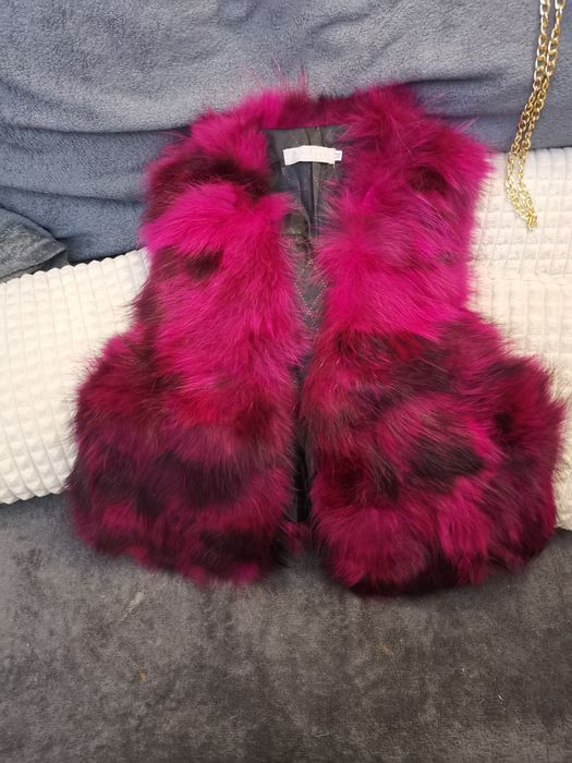 Елек с естествена козина. от лисича кожа пухкав