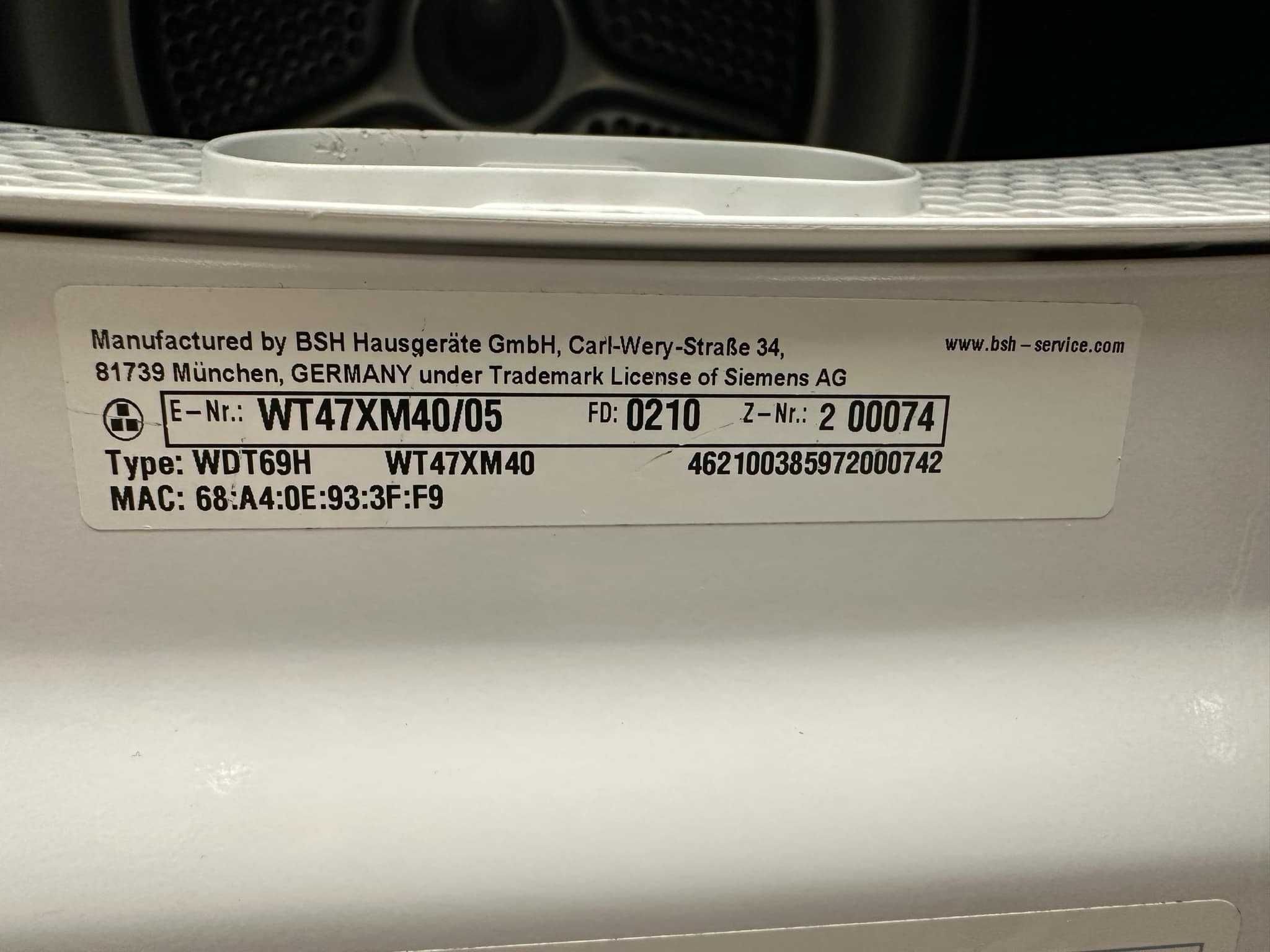 Сушилня SIEMENS WT47XM40 IQ700 A+++