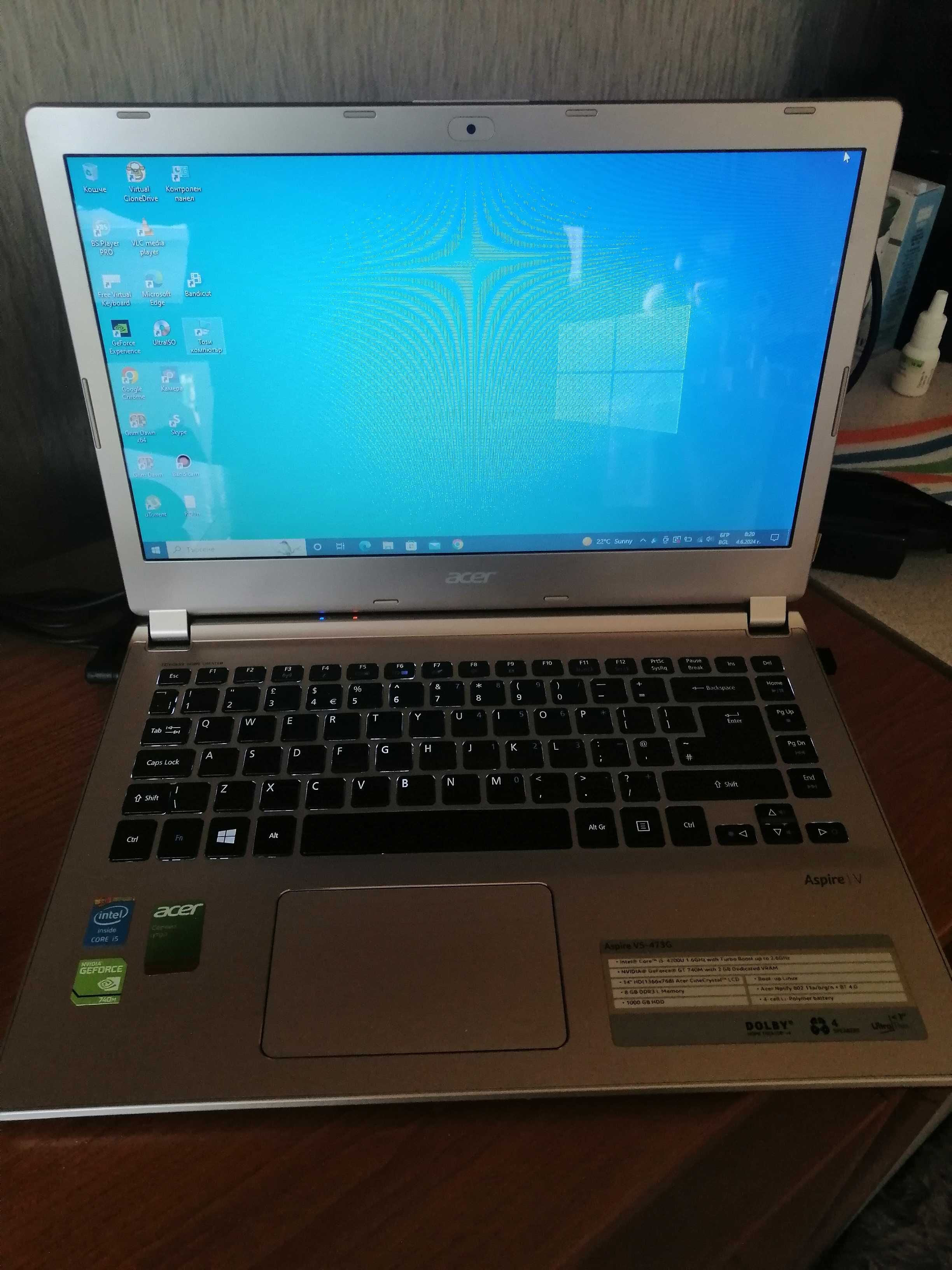 Acer Aspire V5-473G i5-4200U. 14.0".GeF.740M 2GB