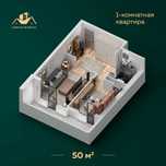 Янги уйлар "Darkhan Residence" 1 хонали уй 100% толовга.