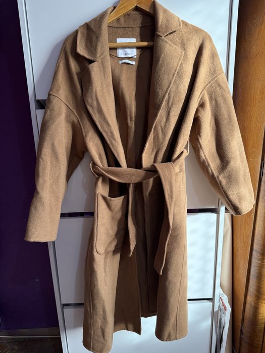 Кафяво палто mango