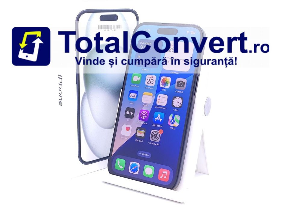 Apple iPhone 15 128GB Black 6GB Single SIM, Garantie 24 luni | #D85926