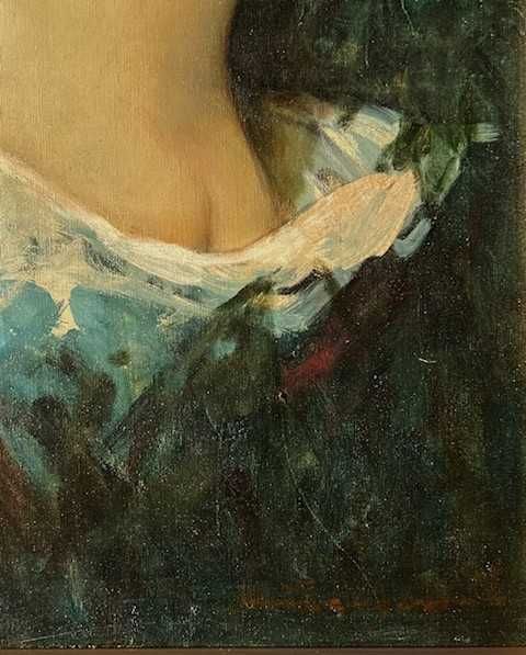 ”NUD cu spatele”-Tablou F VECHI, mare 80x60cm+R ulei/pânză, semnat