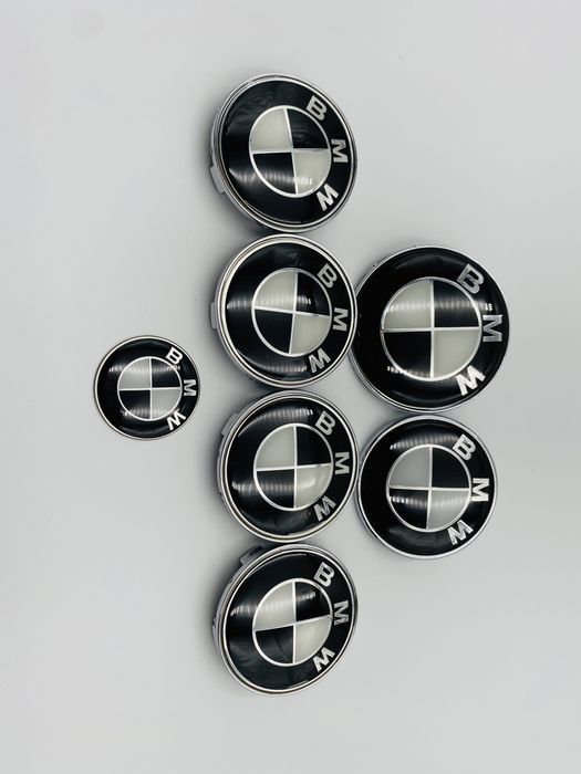 Set Embleme BMW negru/alb 7 bucati