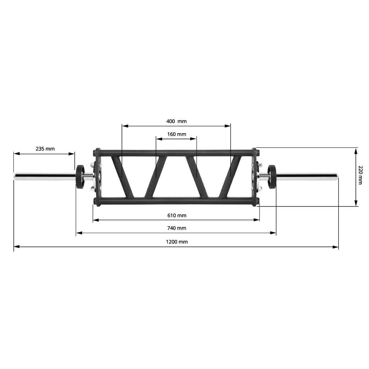 Лост с Комбиниран Хват ø30 мм - Short Multi Grip Bar, Щанга