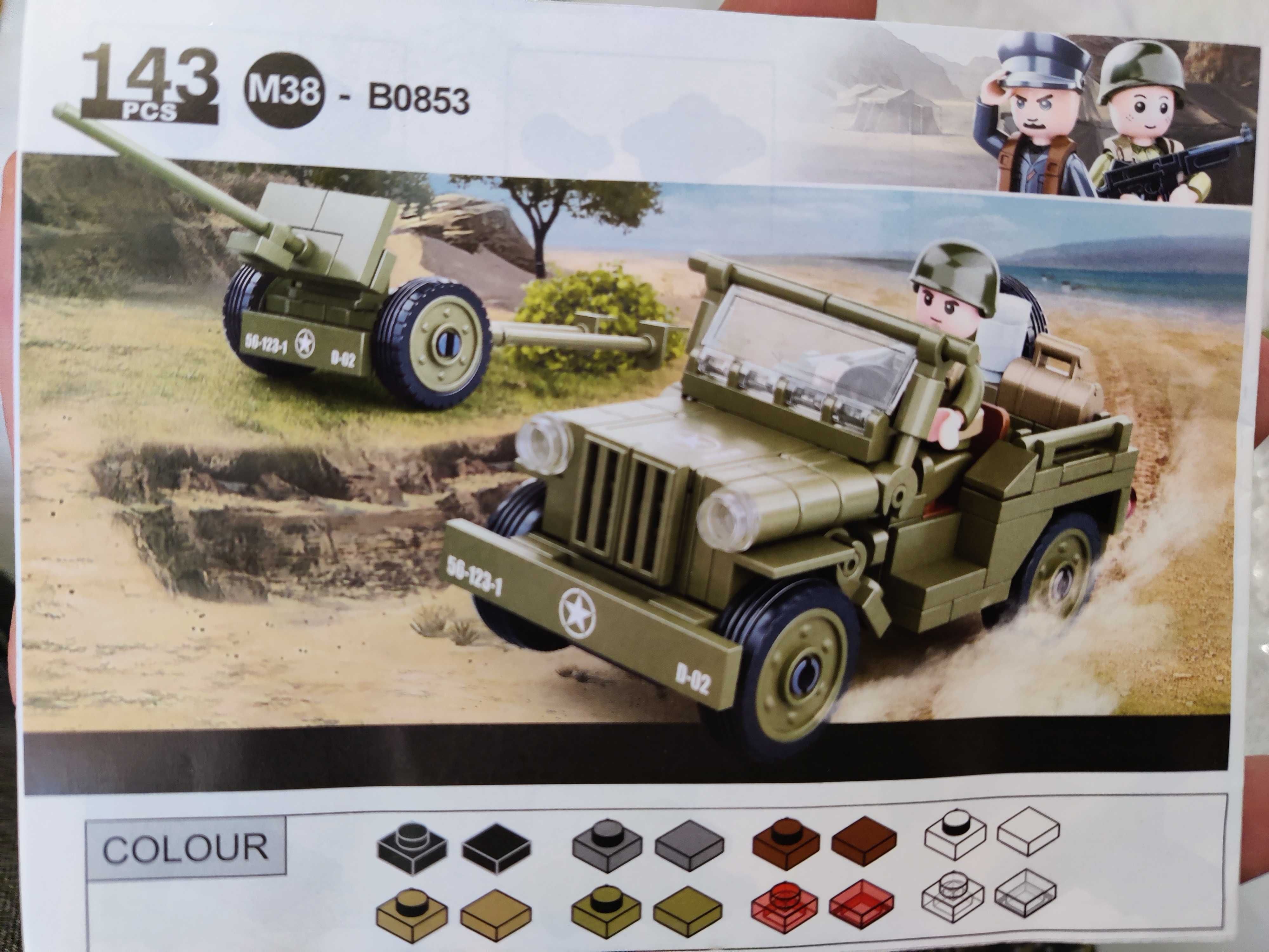 Joc constructii cu piese compatibil Lego Army car 143 piese 1 figurina