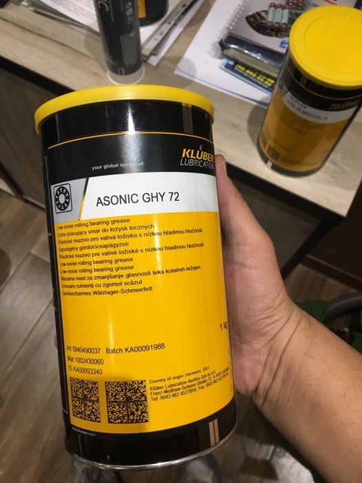 Kluber Asonic GHY 72 - долговечная синтетическая пластичная смазка