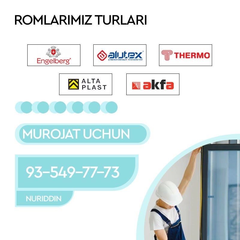 Akfa rom eshiklar,Termo eshik romlar Окна и двери