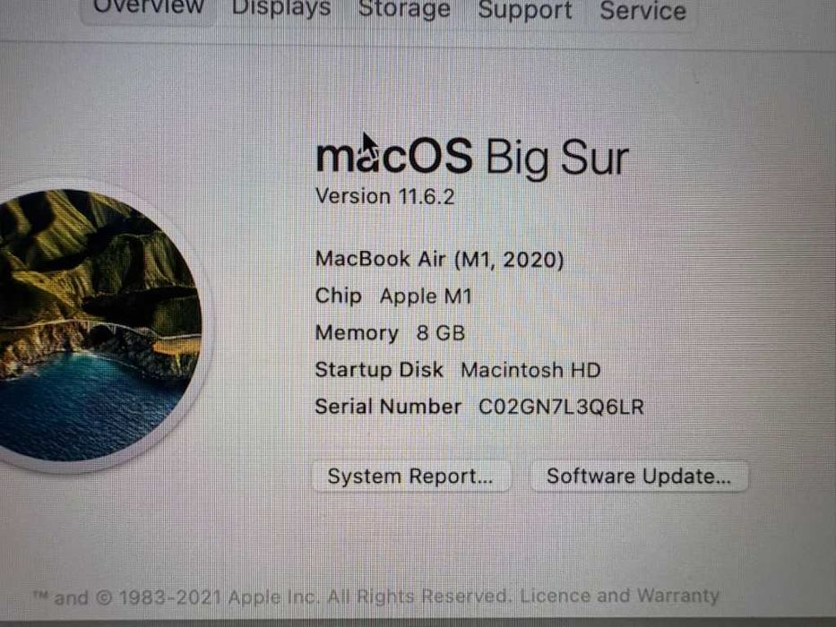 Apple MacBook Air 13", M1 2022, 512GB, 8GB RAM, Сив - БЕЗ ДРАСКОТИНИ!