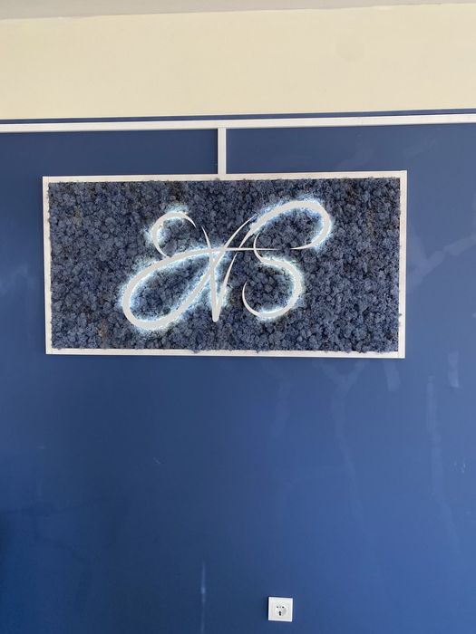 Рекламни пана от скандинавски мъх със светещи лога