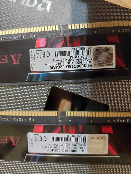 32GB DDR4 G.Skill , Corsair Vengance, Crucial, HyperX, 3000Mhz