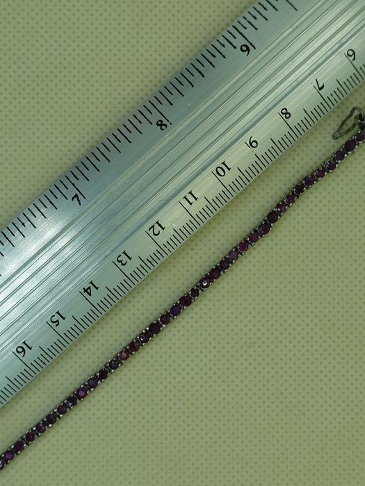 Brățară tennis cu rubine naturale - argint 925, 18,5 cm