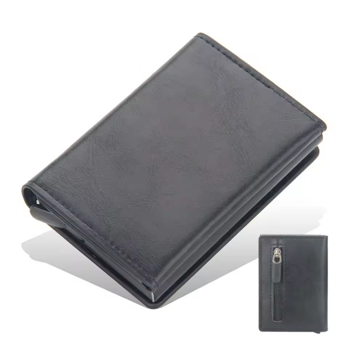 Кожен портфейл с cardholder за кредитни карти от алуминий с RFID защит