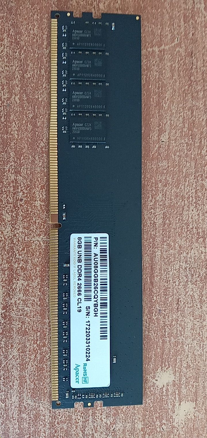 ОЗУ Apacer 8gb 2666MHz и Micron 4gb 3200Mgz