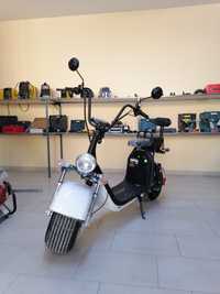 Двуместен Градски Електрически скутер  BIG Harley 1500W 60V13Ah Бял