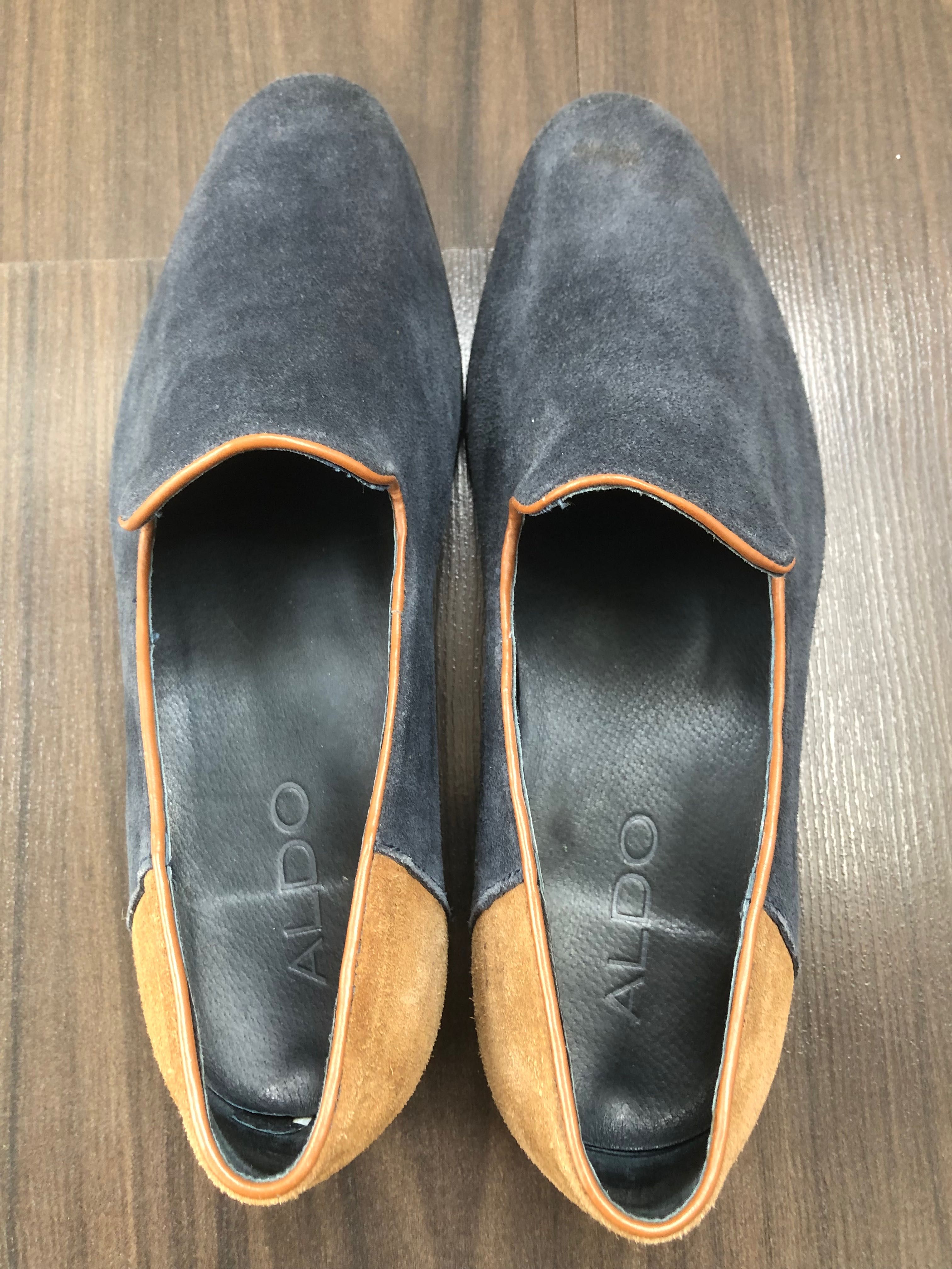 Pantofi barbati piele suede, Aldo , bleumarin cu maro