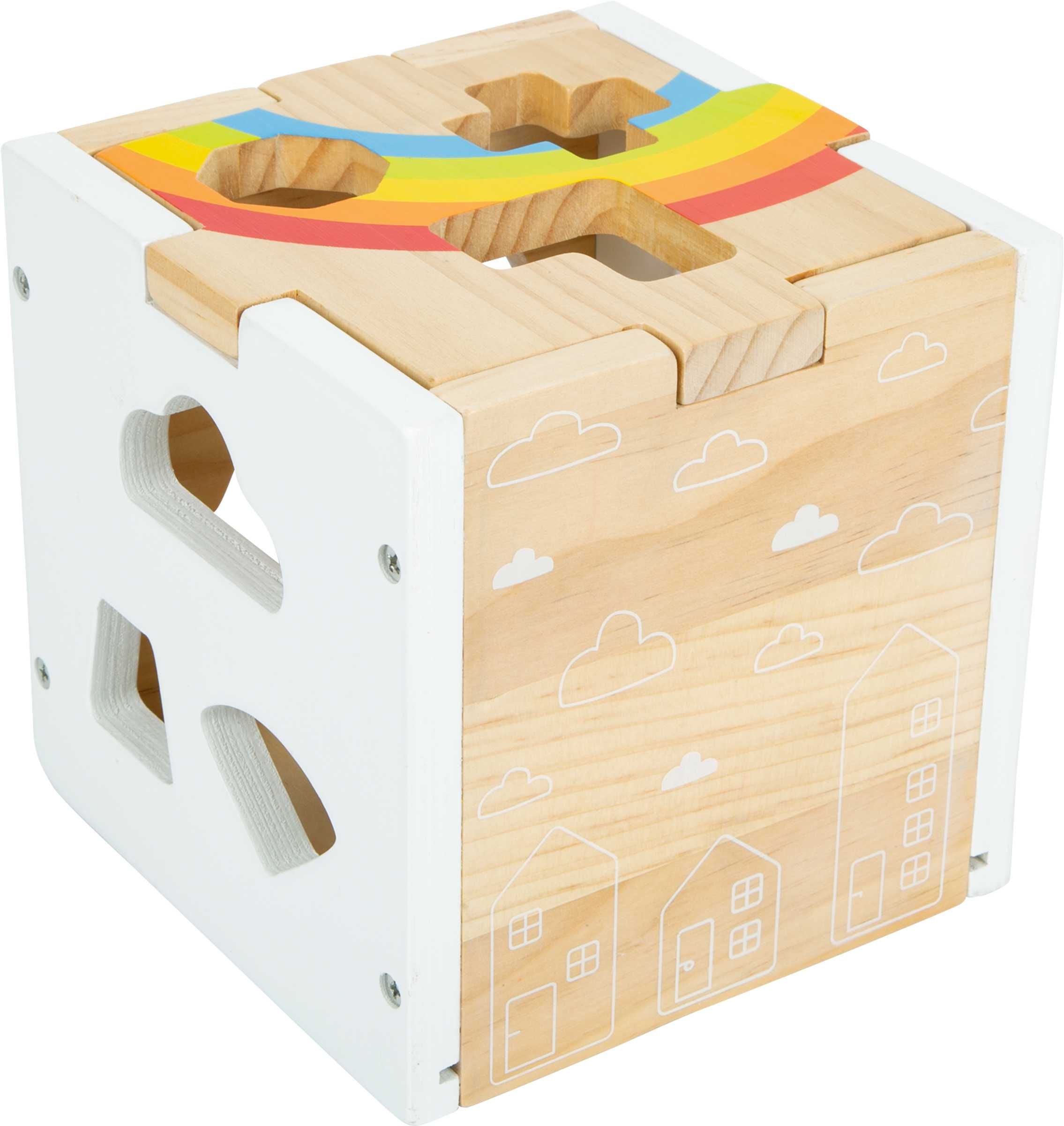 Куб "Дъга" с формички :: Немски дървени играчки, НОВА СТОКА