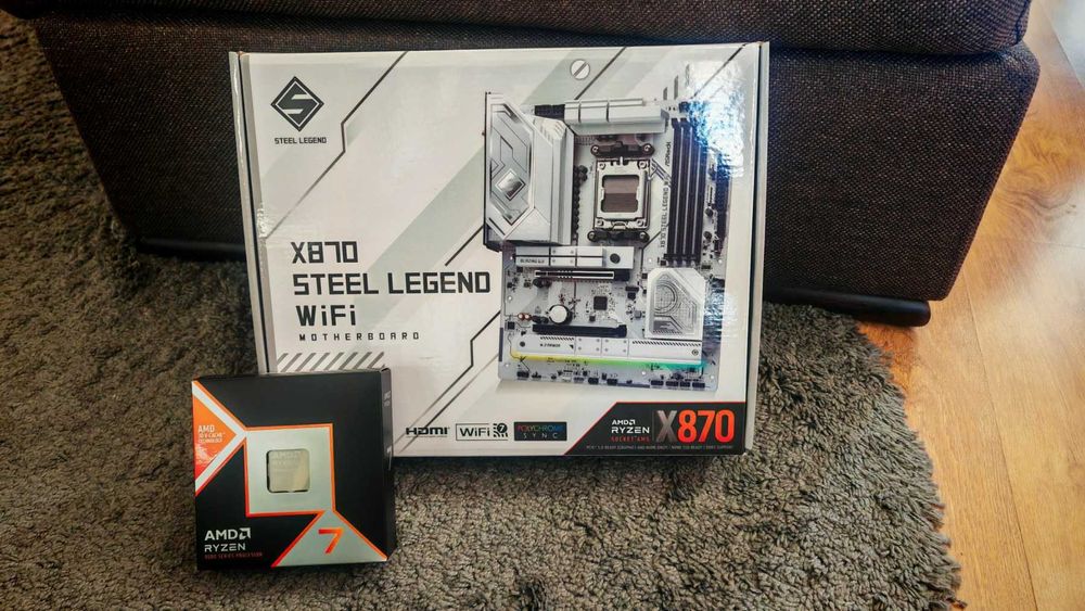ASRock X870 Steel Legend + НОВ RYZEN 7 9800X3D 8-Core AM5