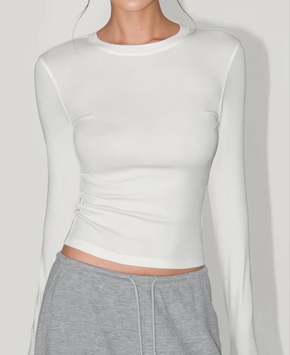 Лонгслив, женский белый