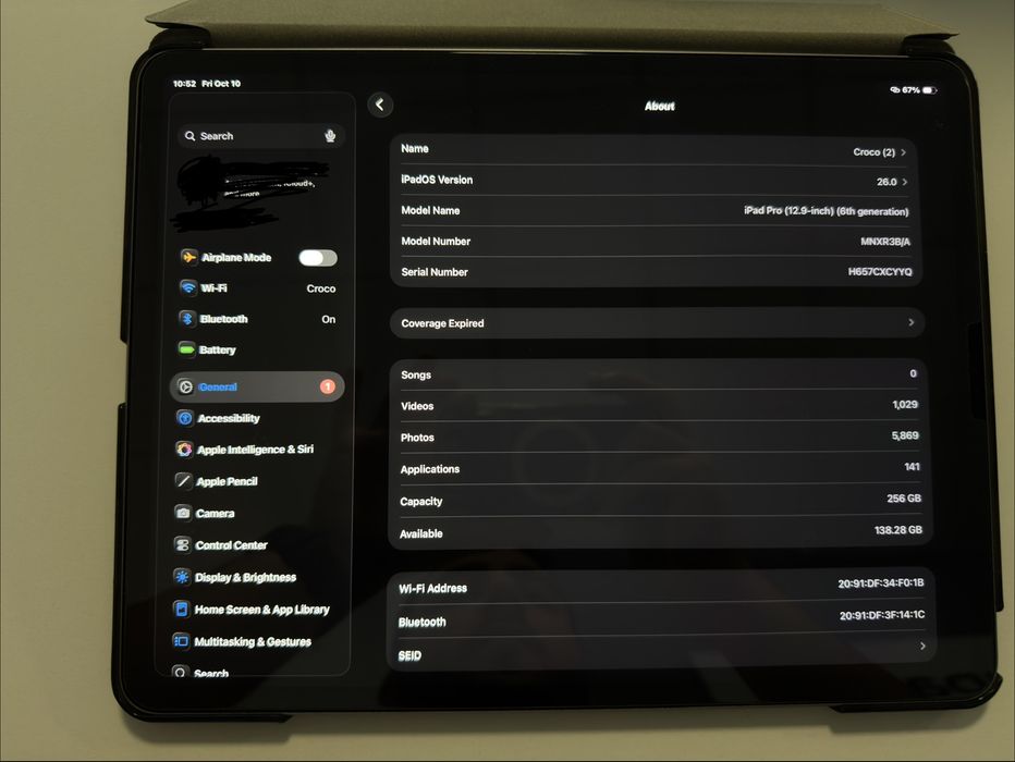 Ipad pro gen 6 12.9" 256gb M2