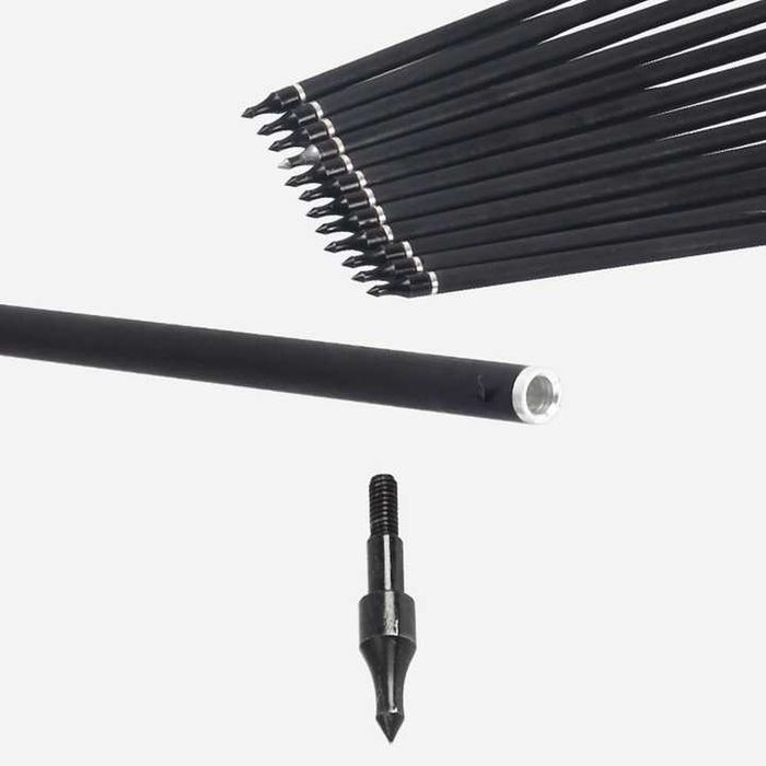 Sageti din carbon de 80cm pentru arcuri,spin 500,cu varf detasabil,noi