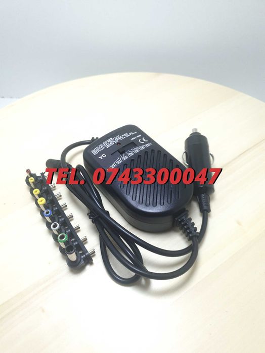 Incarcator Auto Universal Pentru Laptop80w Alimentare 12vcu 8 Cone