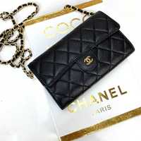 Chanel Caviar CC черна чанта ЕСТЕСТВЕНА КОЖА