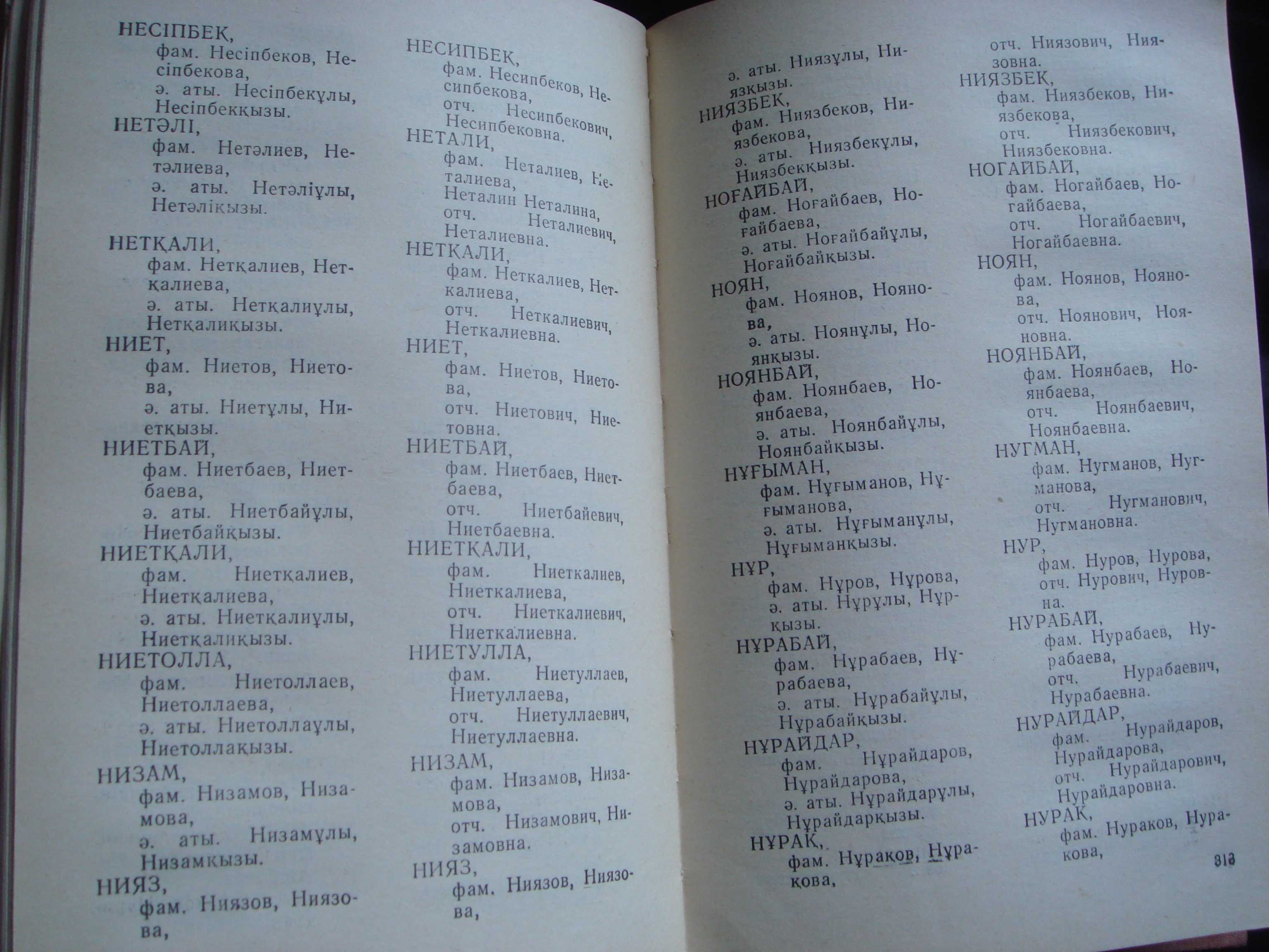 Книга Казахские Имена-Все Очень подробно 1988год На Казах.-Русс языках